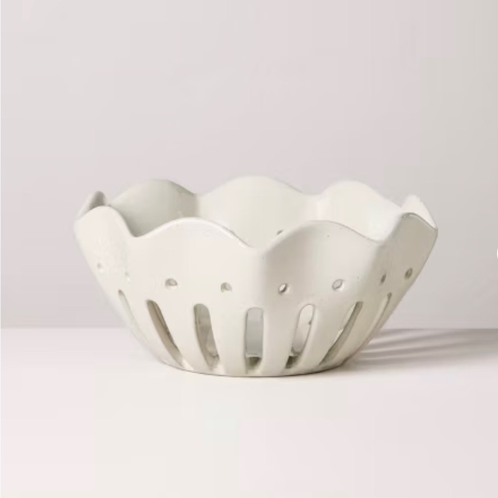 Large Wavy Edge Berry Bowl Sour Cream - Hearth & Hand™ with Magnolia